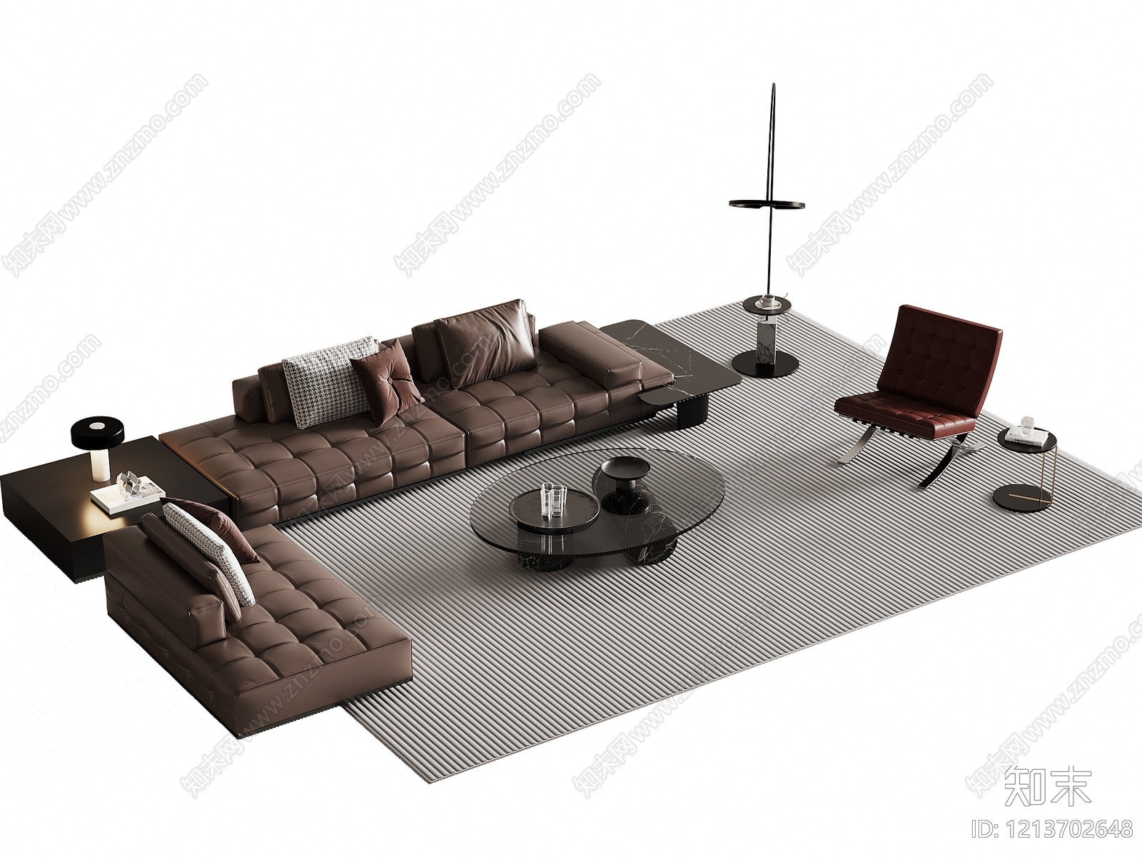意式极简多人沙发3D模型下载【ID:1213702648】