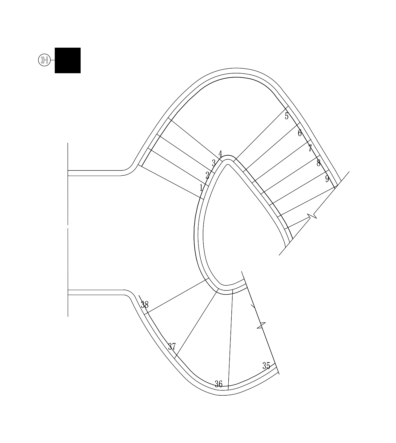 异形楼梯弧形旋转楼梯详图施工图施工图下载【ID:1213843101】