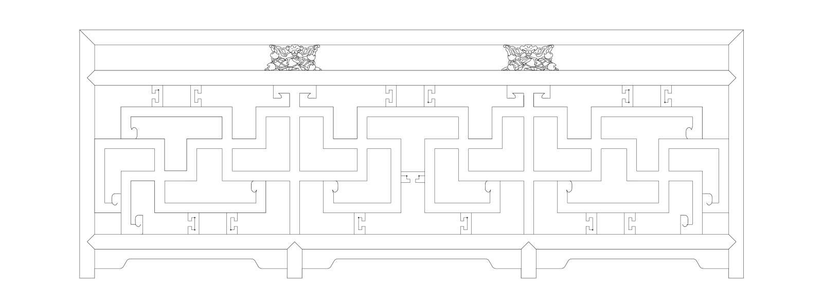 楼梯栏杆扶手中式栏杆护栏石材栏杆护栏扶手模块图施工图施工图下载【ID:1213847459】