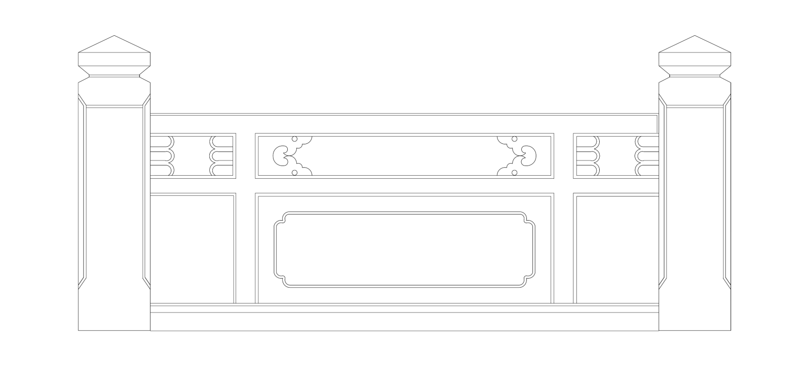 楼梯栏杆扶手中式栏杆护栏石材栏杆护栏扶手模块图施工图施工图下载【ID:1213847533】