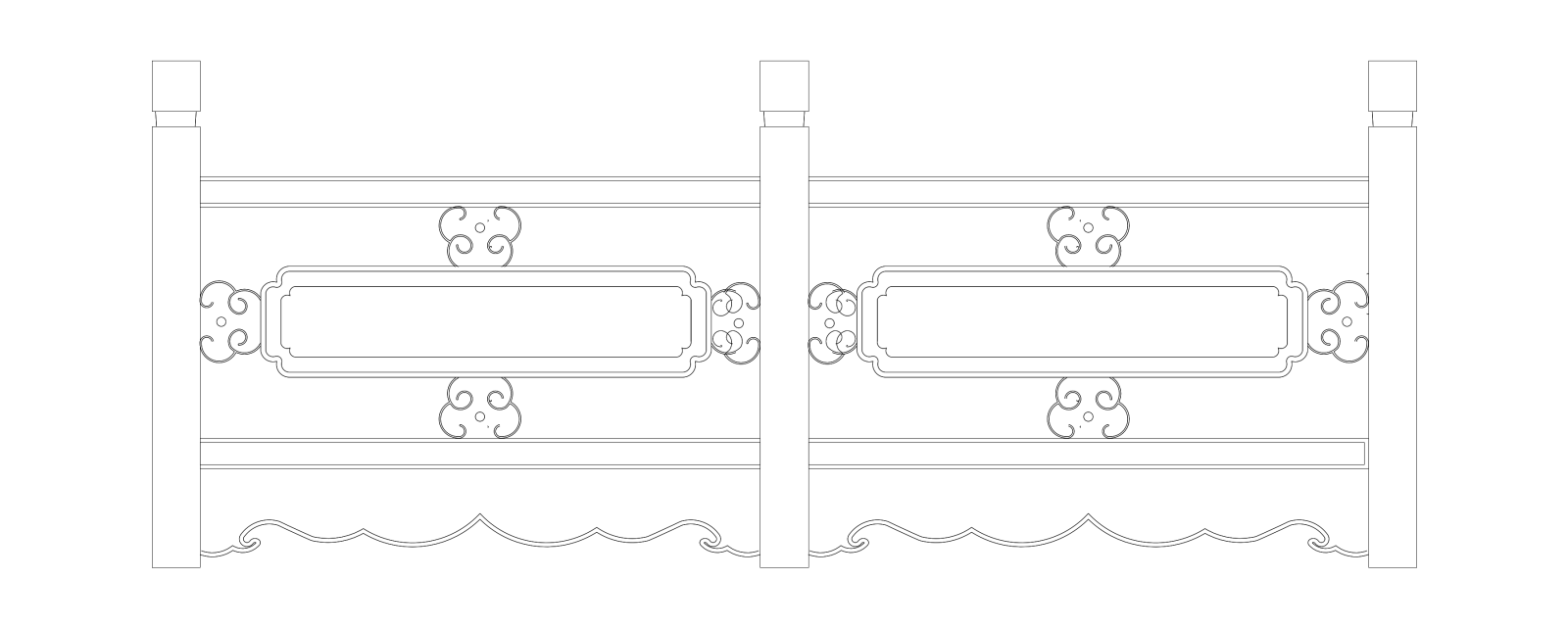楼梯栏杆扶手中式栏杆护栏石材栏杆护栏扶手模块图施工图施工图下载【ID:1213847515】