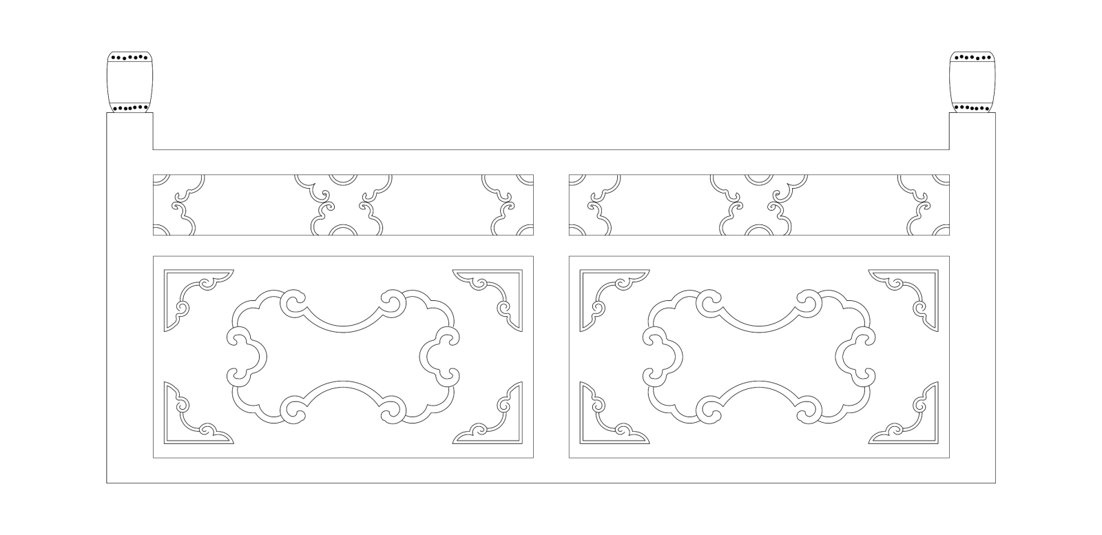 楼梯栏杆扶手中式栏杆护栏石材栏杆护栏扶手模块图施工图施工图下载【ID:1213847527】