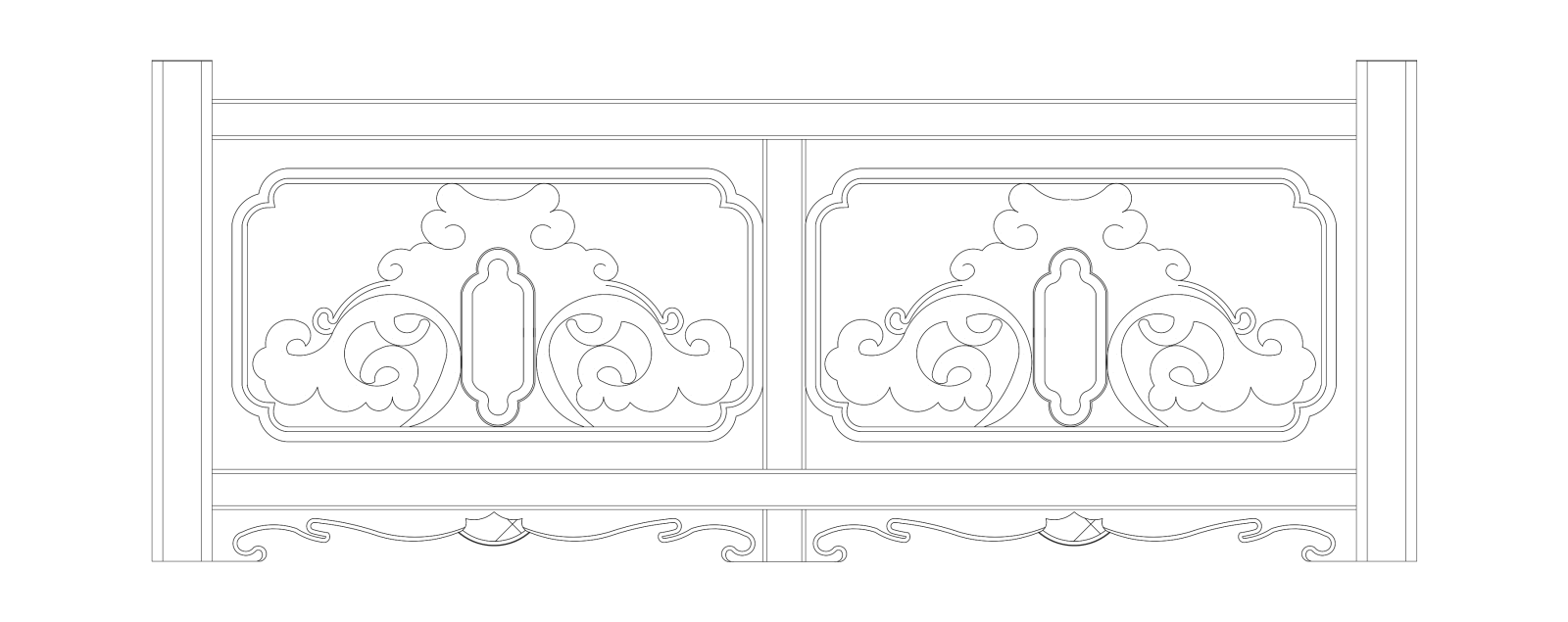 楼梯栏杆扶手中式栏杆护栏石材栏杆护栏扶手模块图施工图施工图下载【ID:1213847681】