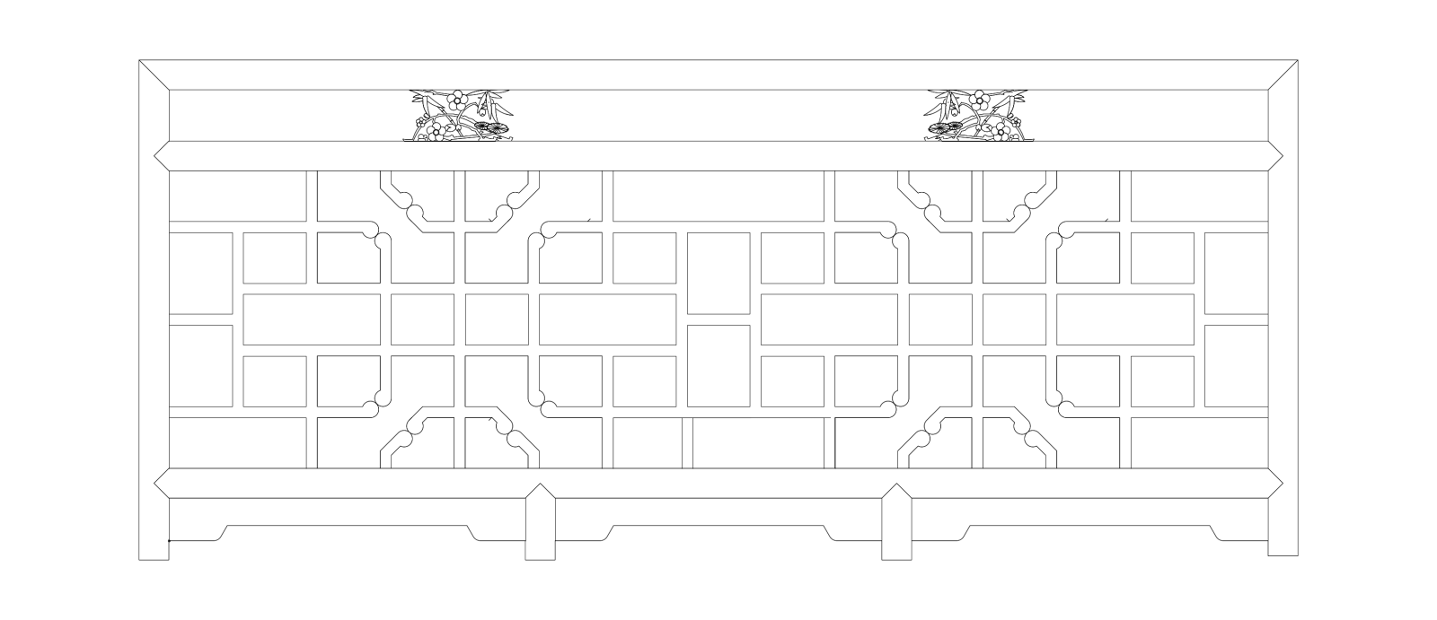 楼梯栏杆扶手中式栏杆护栏石材栏杆护栏扶手模块图施工图施工图下载【ID:1213847684】