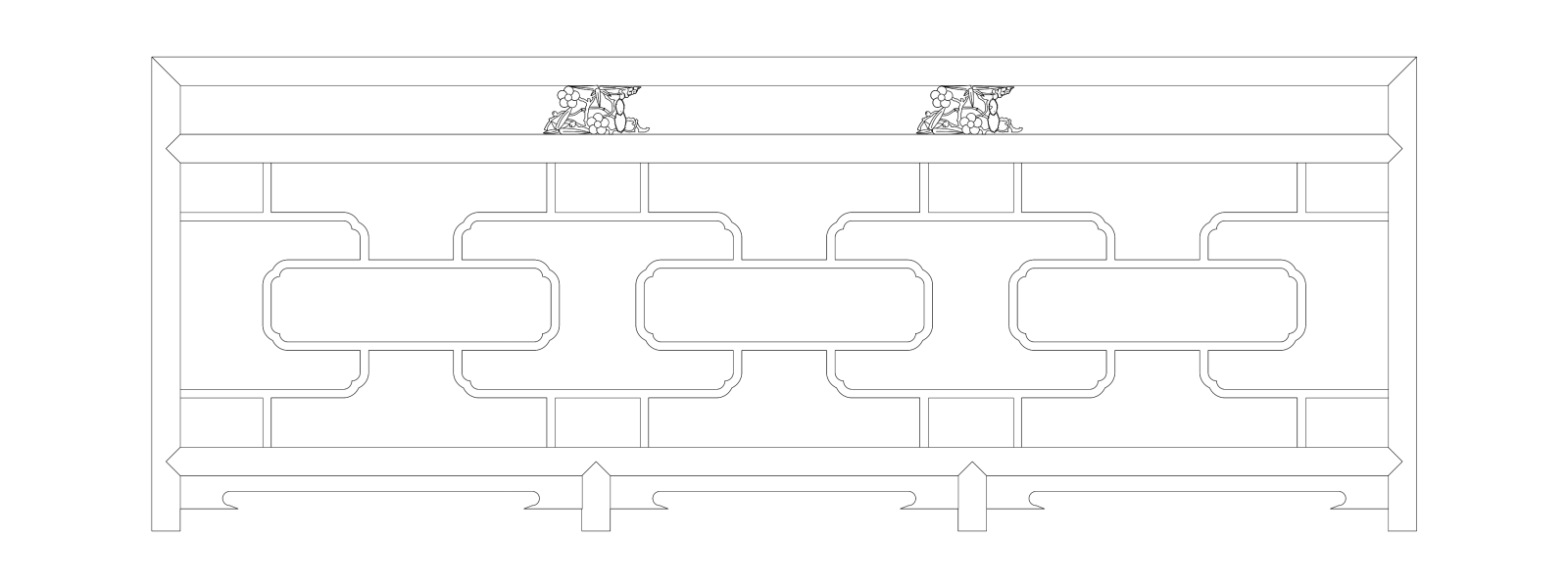 楼梯栏杆扶手中式栏杆护栏石材栏杆护栏扶手模块图施工图施工图下载【ID:1213847675】