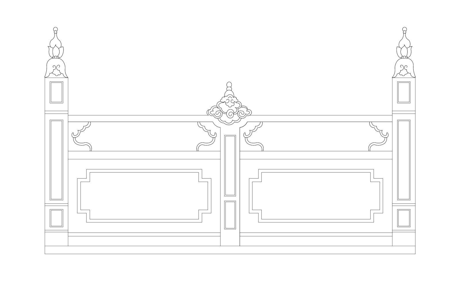 楼梯栏杆扶手中式栏杆护栏石材栏杆护栏扶手模块图施工图施工图下载【ID:1213847659】