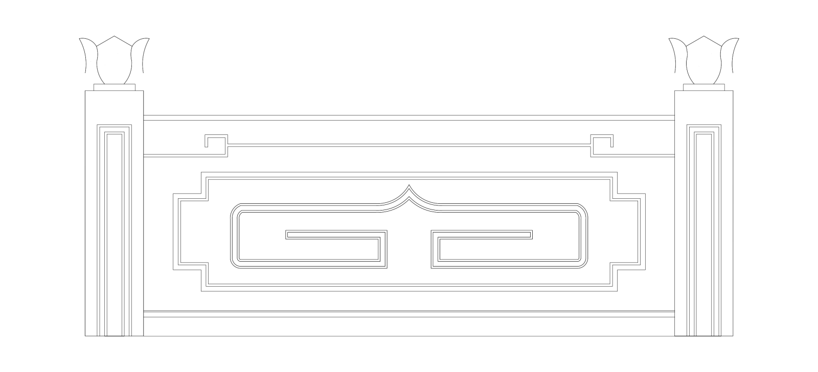 楼梯栏杆扶手中式栏杆护栏石材栏杆护栏扶手模块图施工图施工图下载【ID:1213847770】