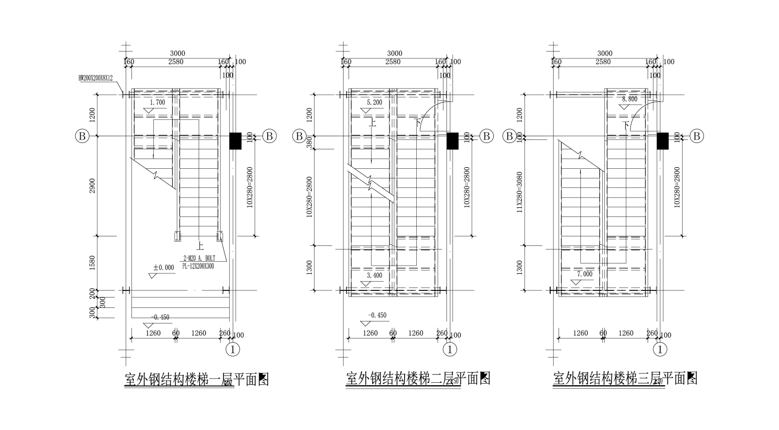 室外楼梯CAD图纸