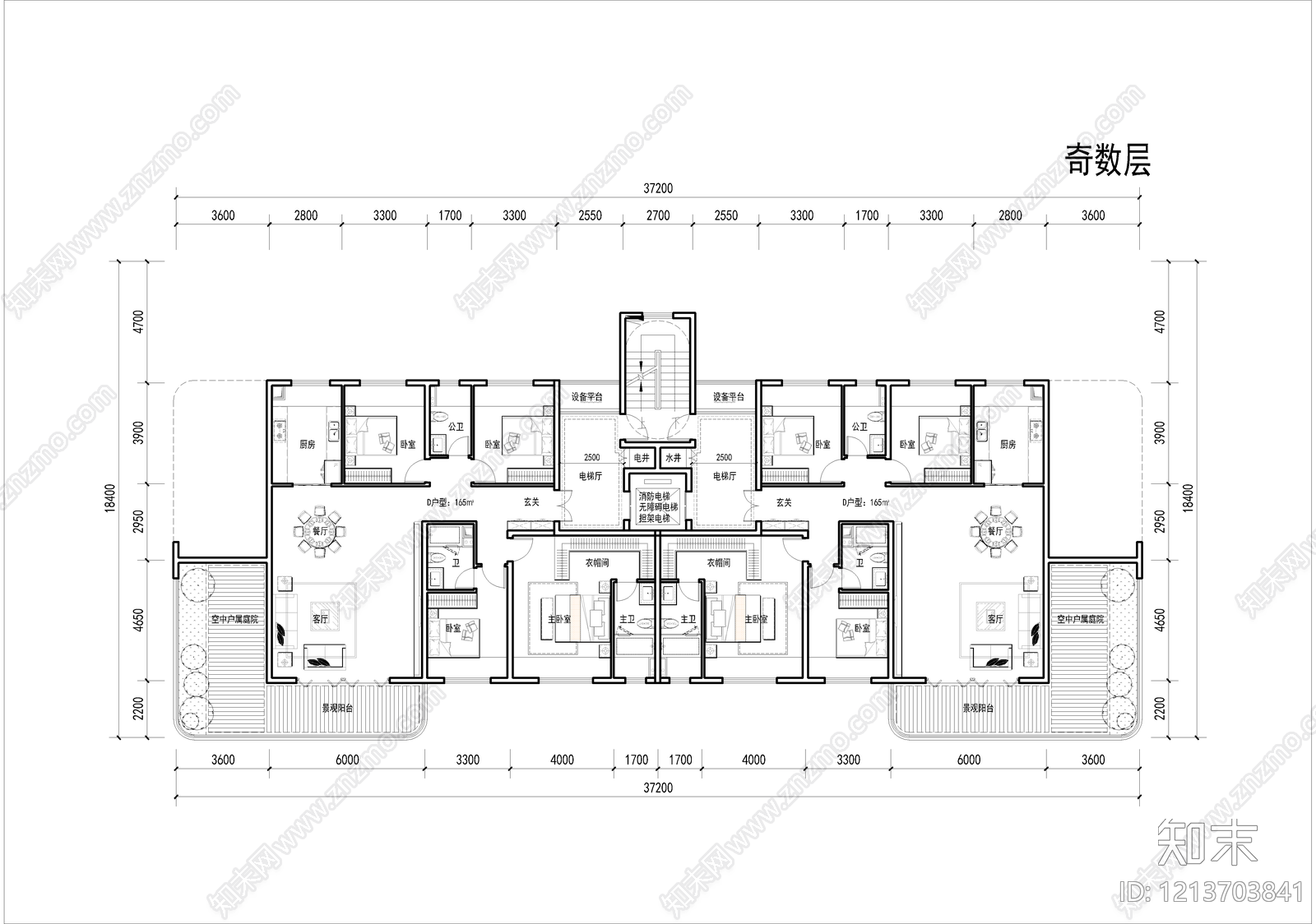 现代轻奢住宅楼建筑cad施工图下载【ID:1213703841】