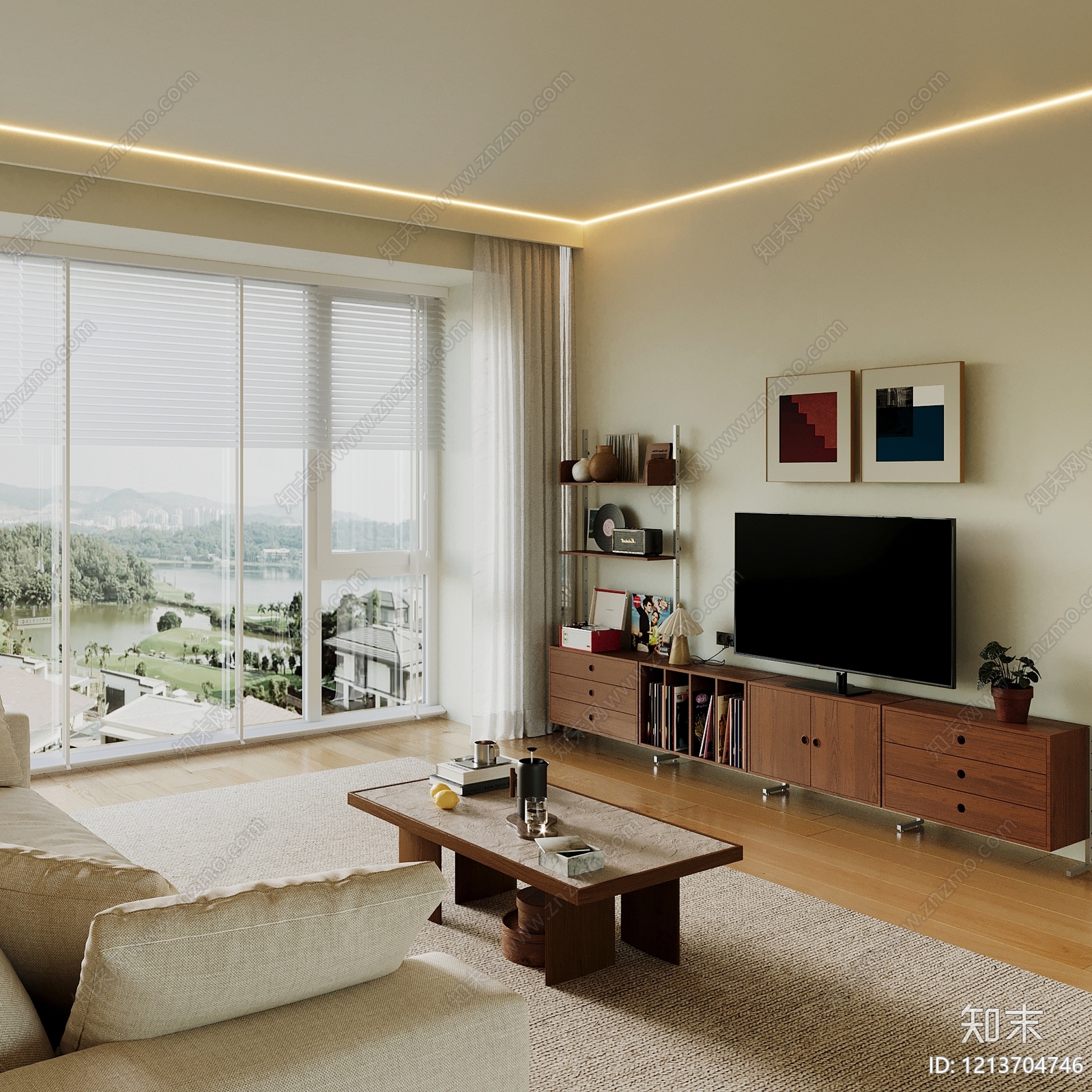 现代简约电视柜3D模型下载【ID:1213704746】