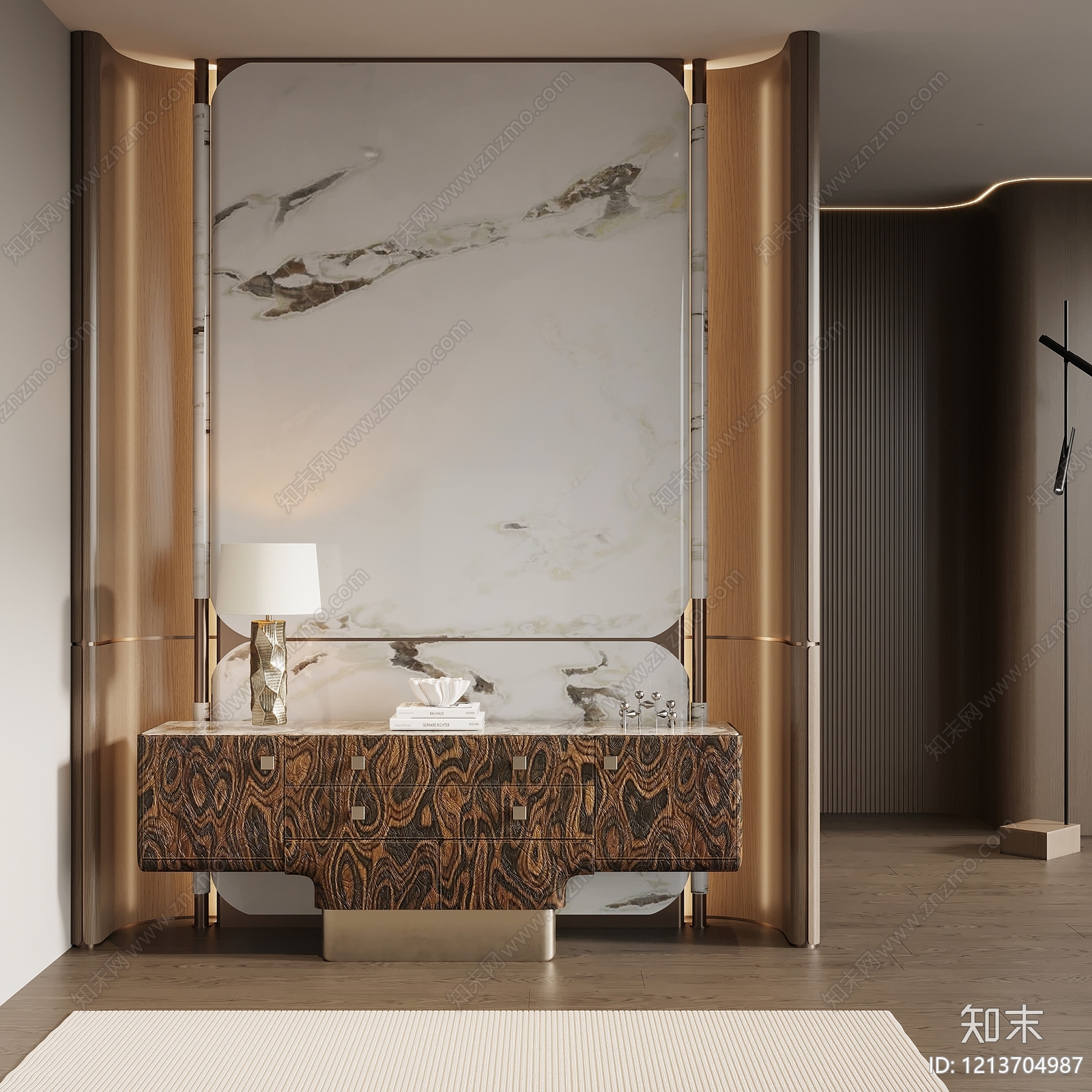 现代轻奢玄关3D模型下载【ID:1213704987】