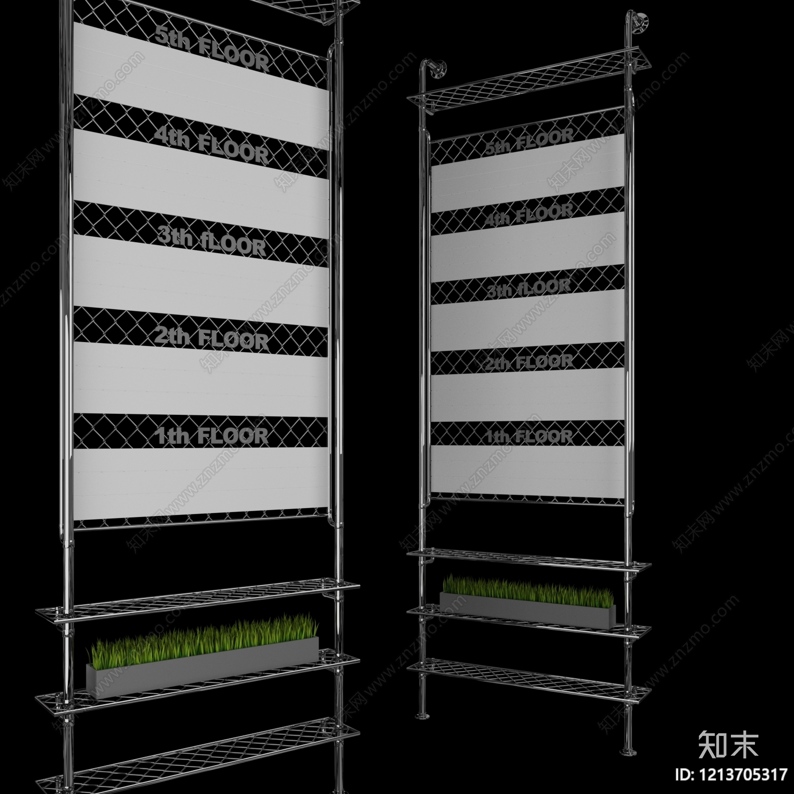 工业风花架3D模型下载【ID:1213705317】