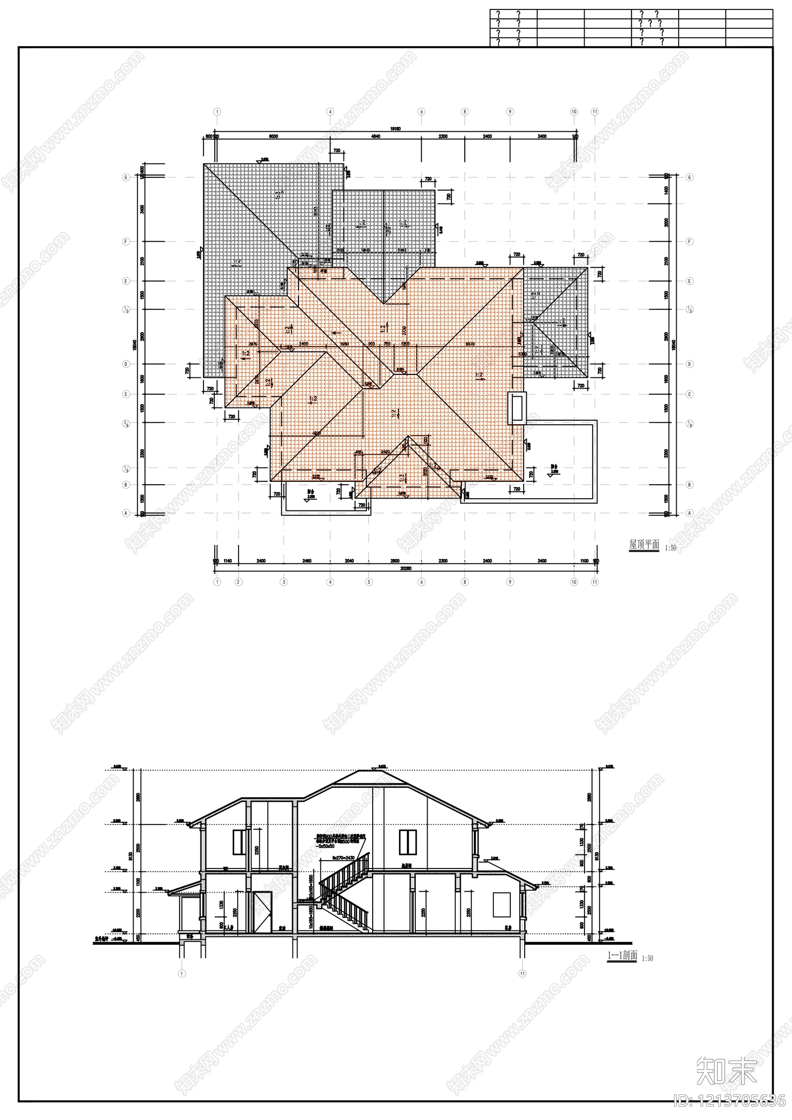 现代别墅建筑cad施工图下载【ID:1213705636】