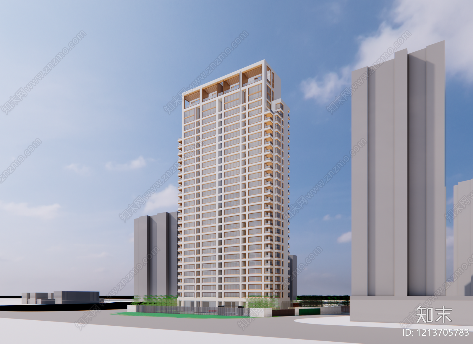 现代高层住宅SU模型下载【ID:1213705783】