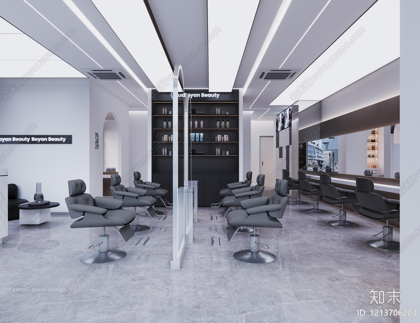 现代美发店3D模型下载【ID:1213706203】