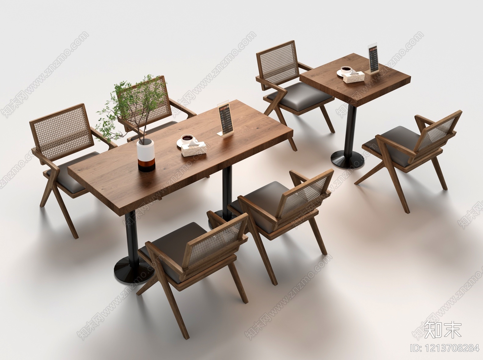 现代简约餐桌椅3D模型下载【ID:1213708284】