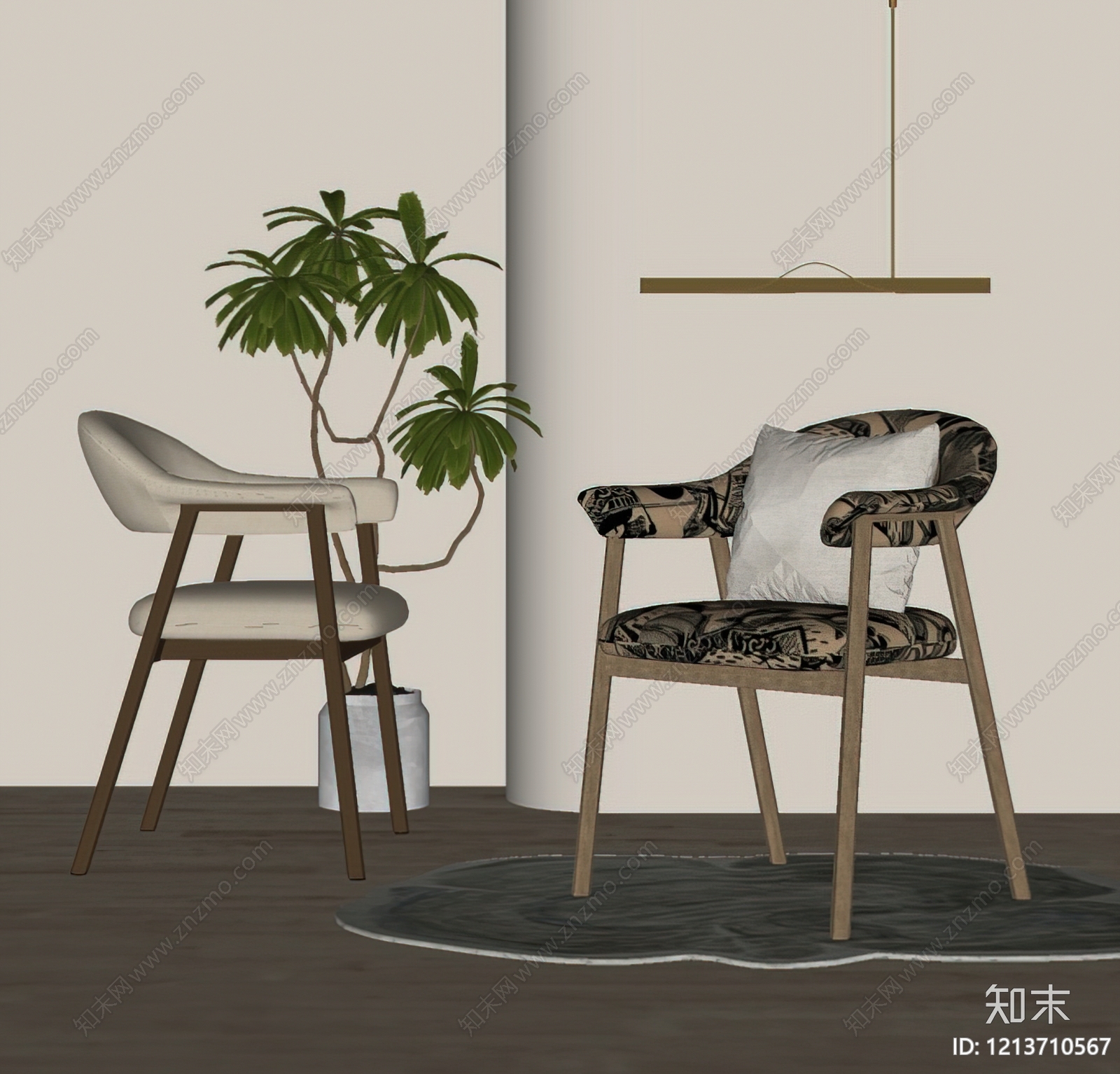 现代休闲椅SU模型下载【ID:1213710567】