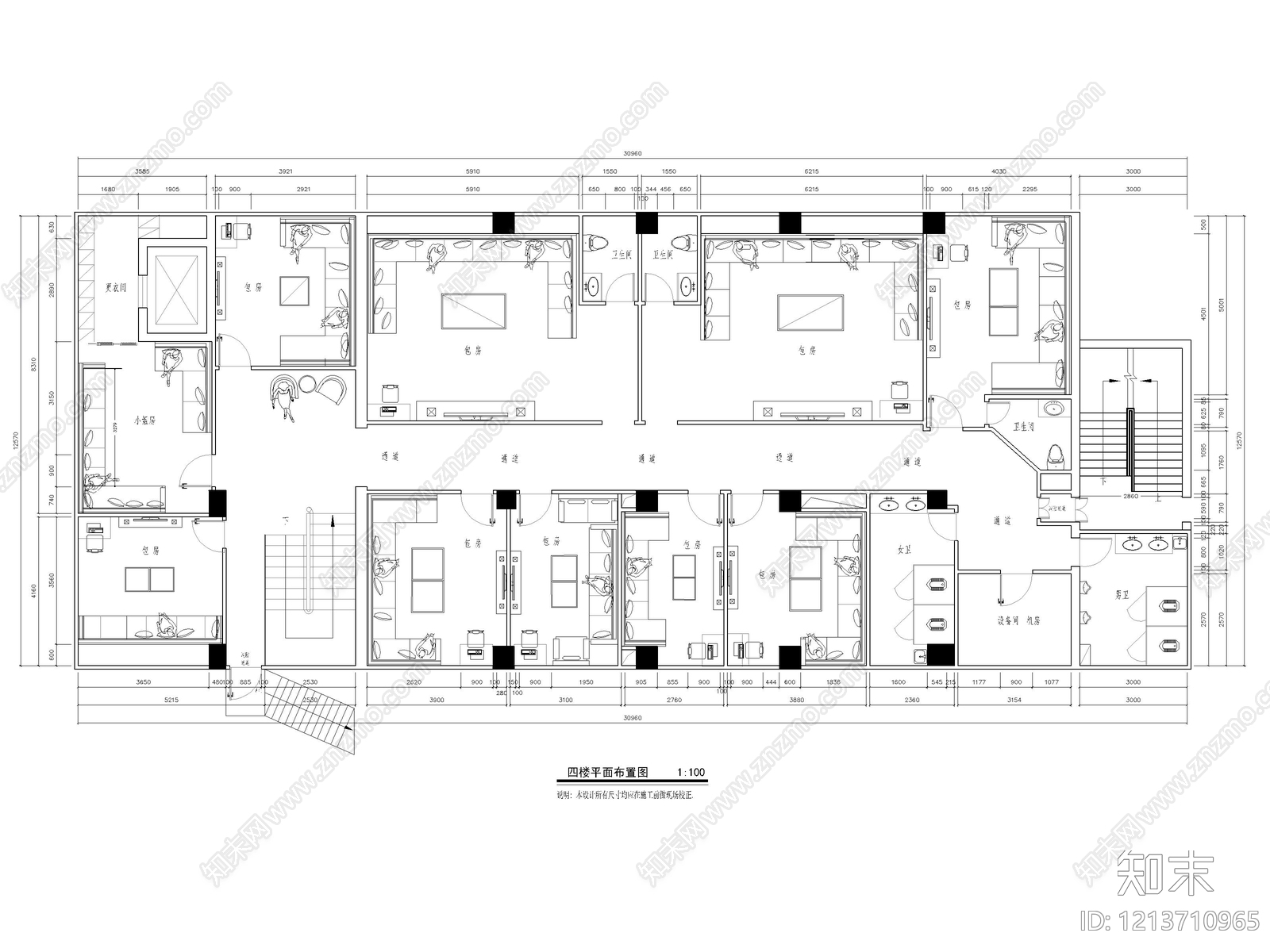 欧式法式KTV施工图下载【ID:1213710965】