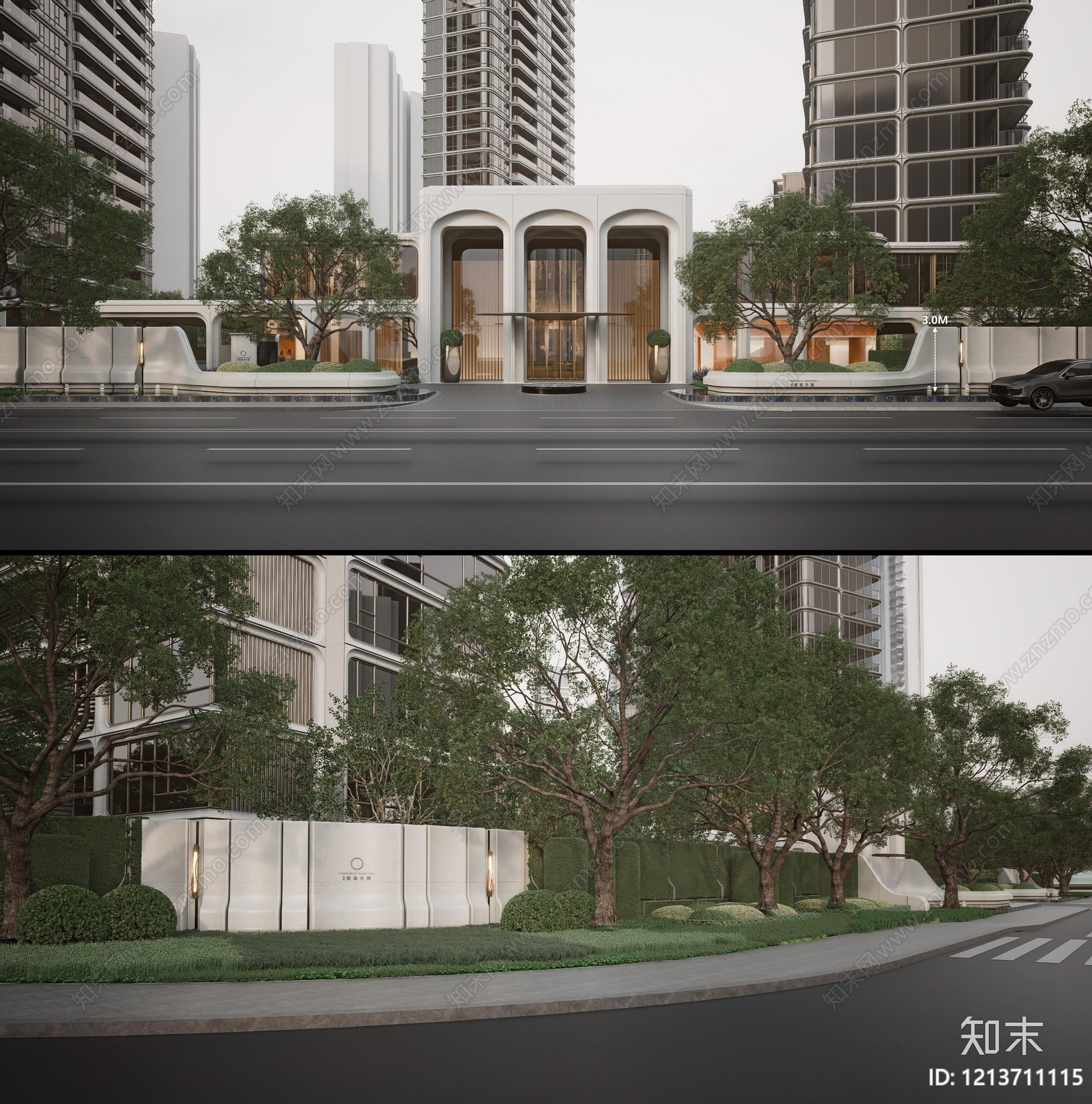 现代小区景观下载【ID:1213711115】