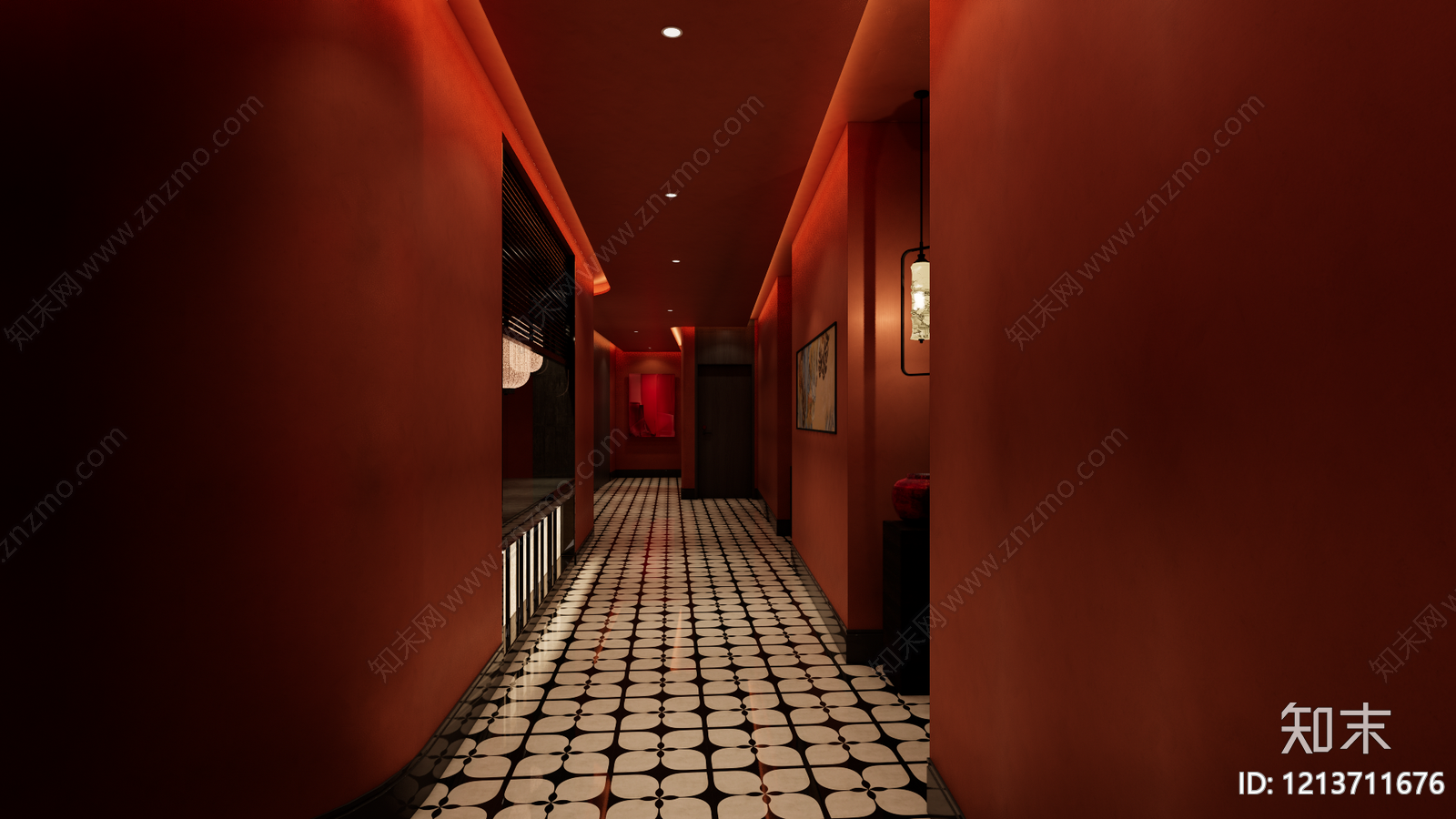 新中式包厢SU模型下载【ID:1213711676】