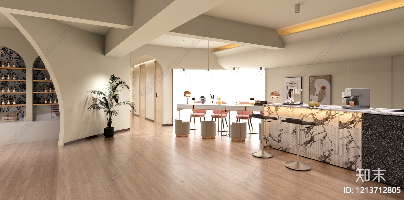 现代奶油美容院施工图下载【ID:1213712805】