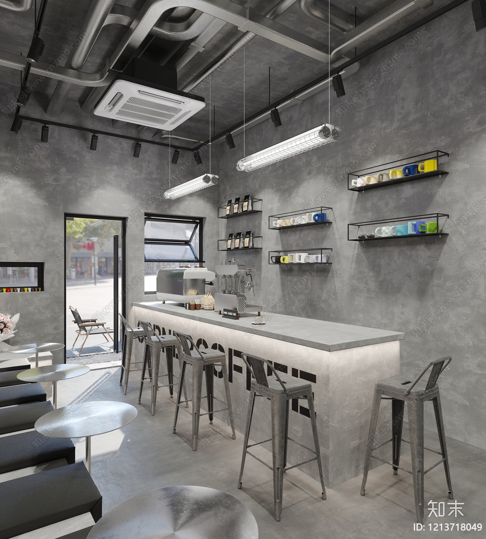 工业风咖啡厅3D模型下载【ID:1213718049】