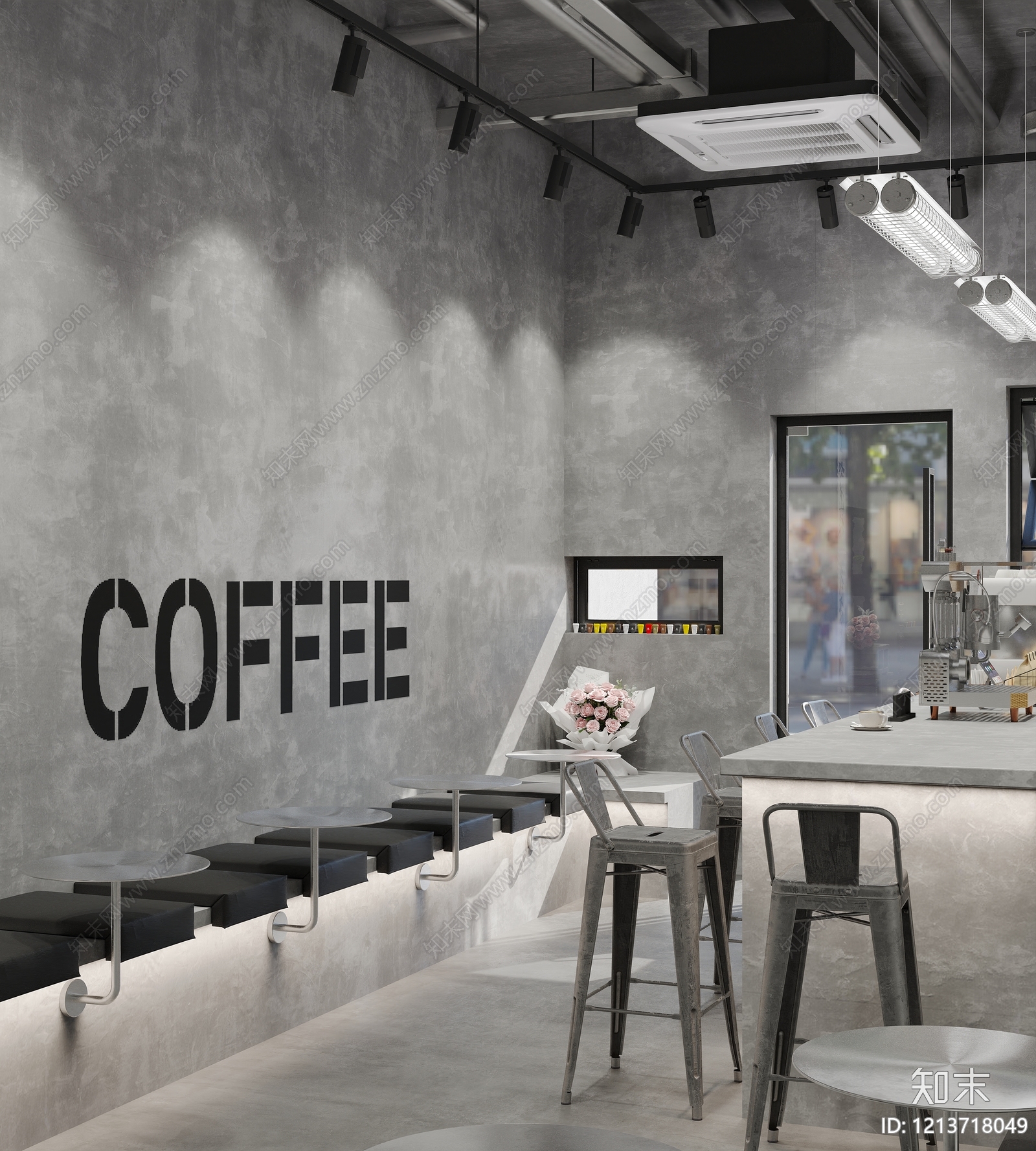 工业风咖啡厅3D模型下载【ID:1213718049】