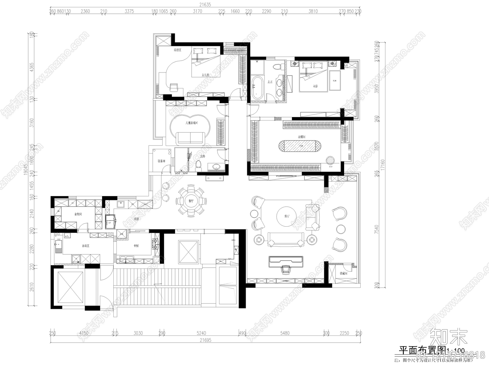 15套法式家装住宅大平层样板房CAD施工图配效果图cad施工图下载【ID:1213718818】