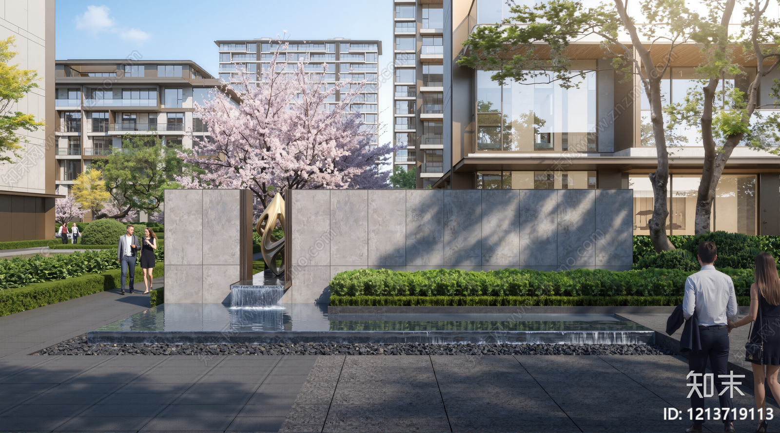 现代简约景墙SU模型下载【ID:1213719113】