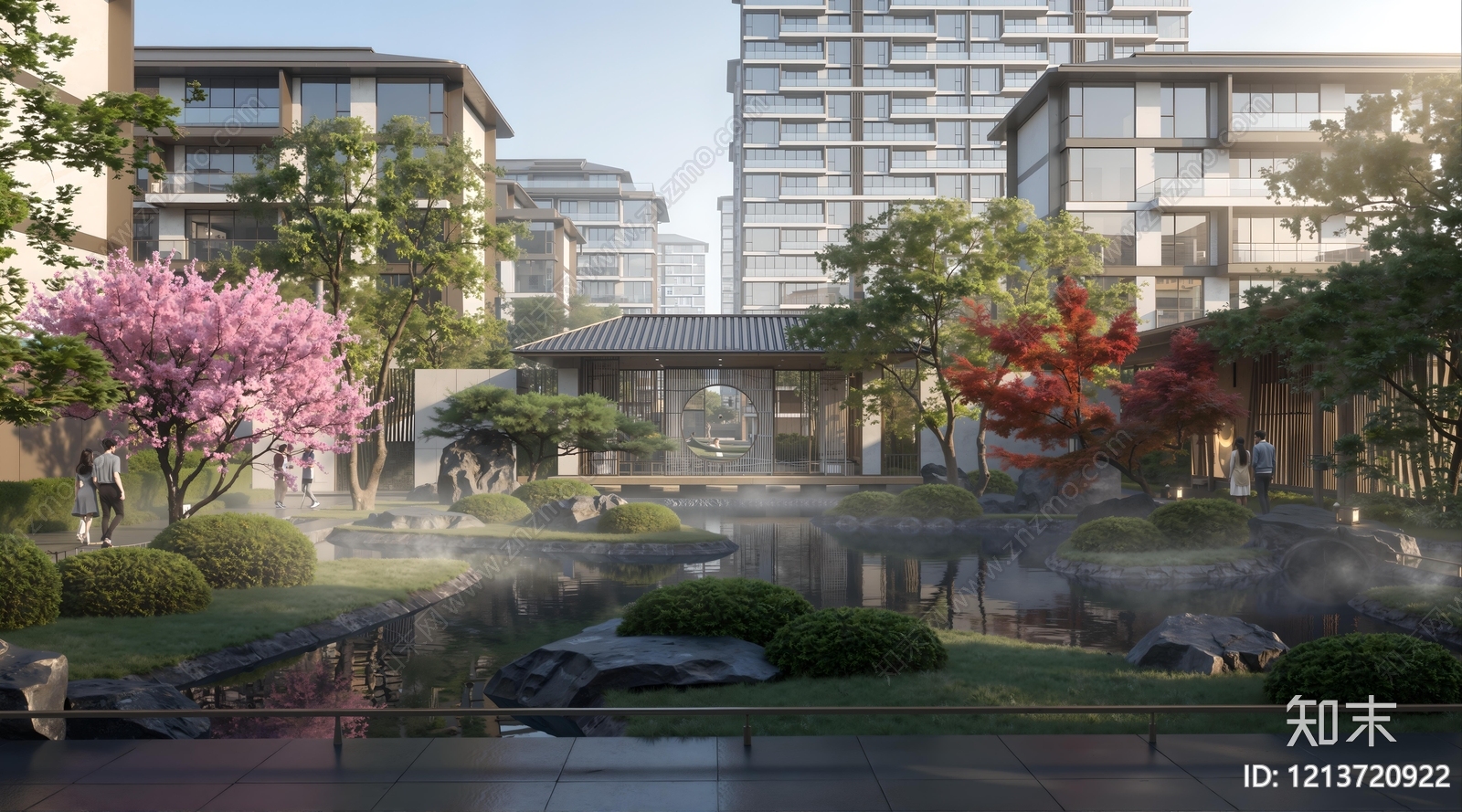 新中式小区景观SU模型下载【ID:1213720922】