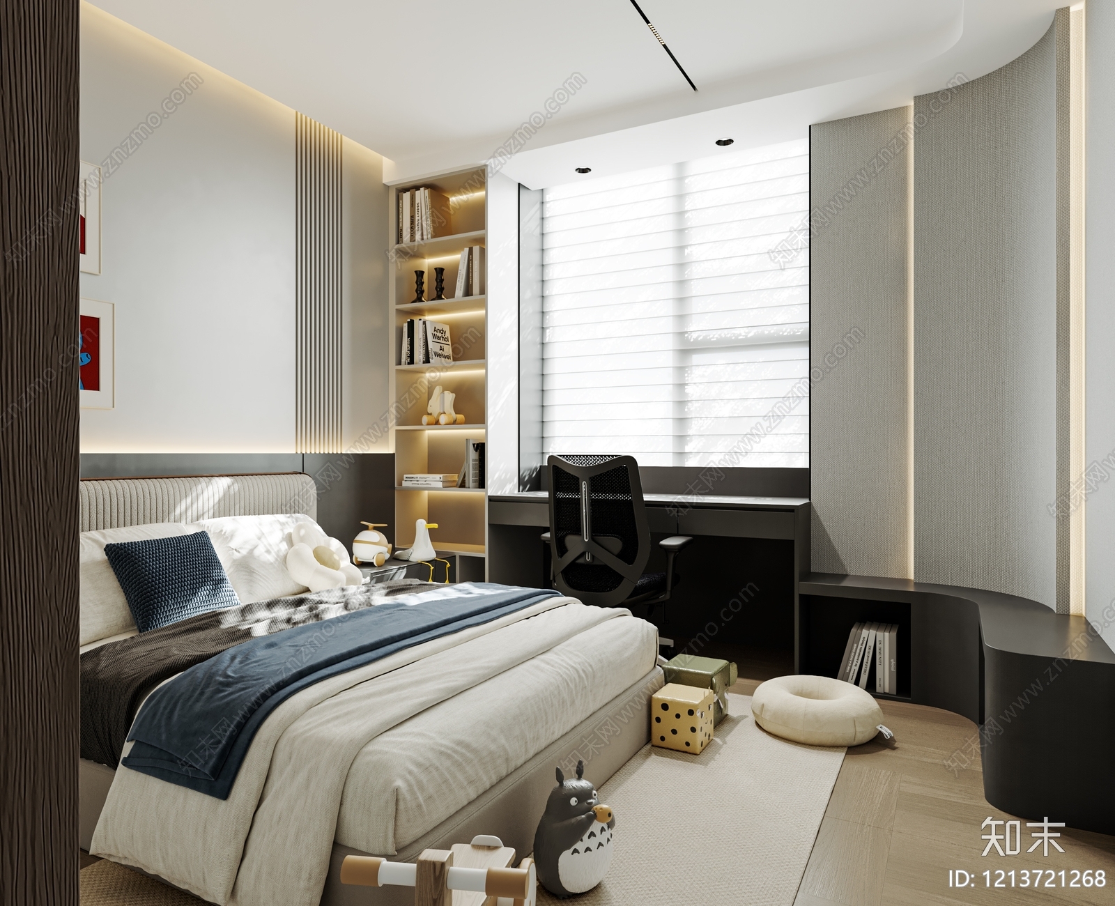 现代简约男孩房3D模型下载【ID:1213721268】