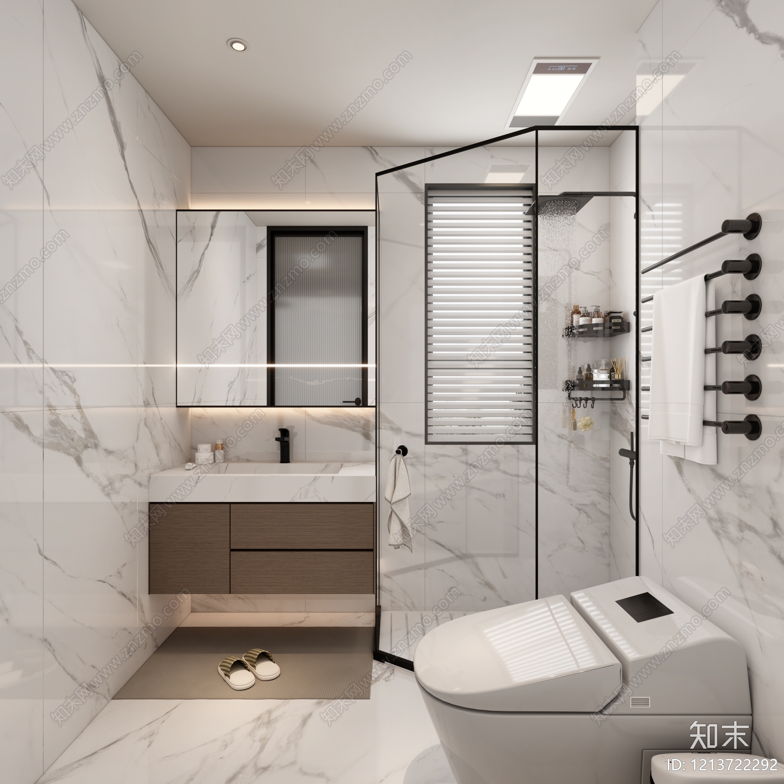 现代简约卫生间3D模型下载【ID:1213722292】