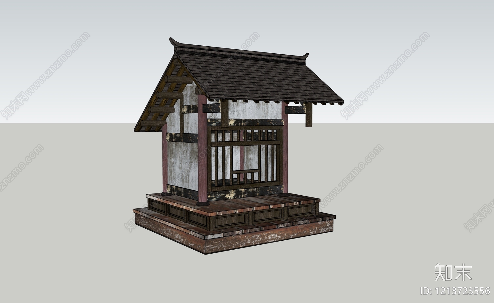 新中式寺庙建筑SU模型下载【ID:1213723556】