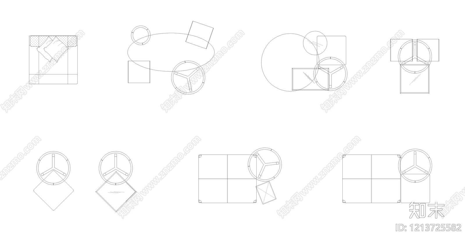 现代家具图库施工图下载【ID:1213725582】