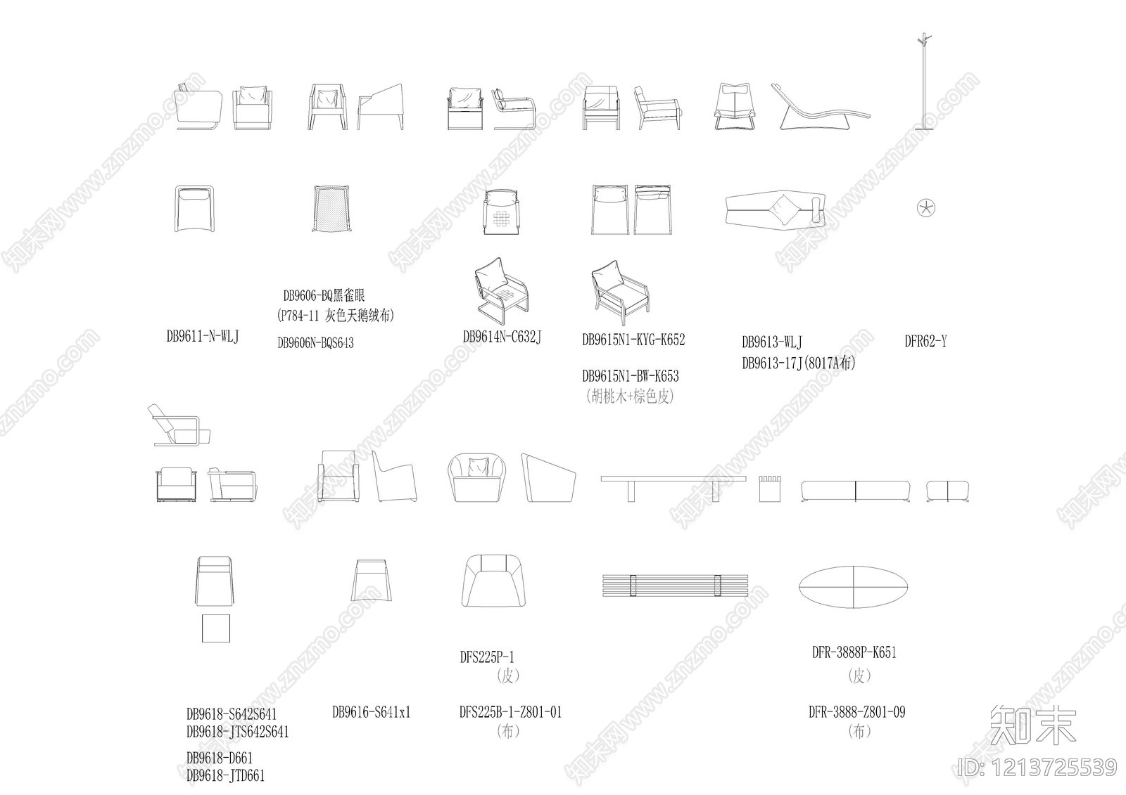 现代意式椅子施工图下载【ID:1213725539】