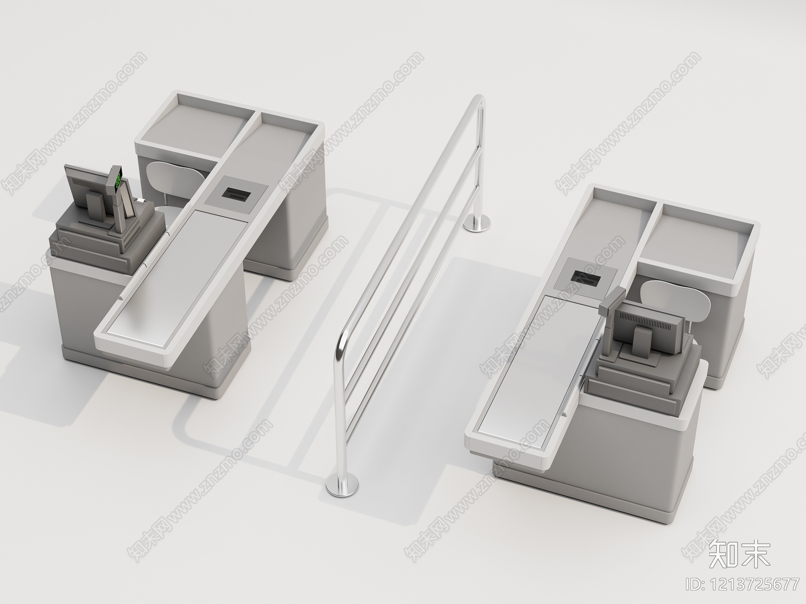 现代收银台3D模型下载【ID:1213725677】