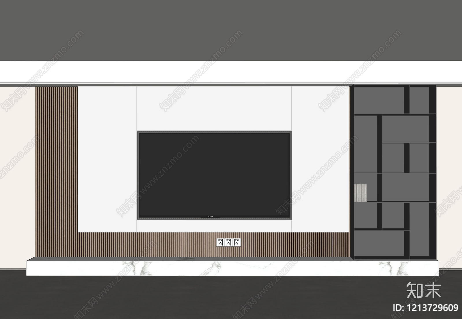 现代背景墙SU模型下载【ID:1213729609】