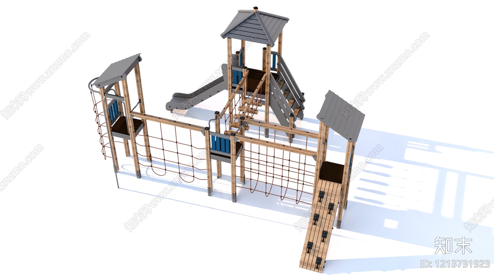 原木风儿童游乐空间3D模型下载【ID:1213731923】
