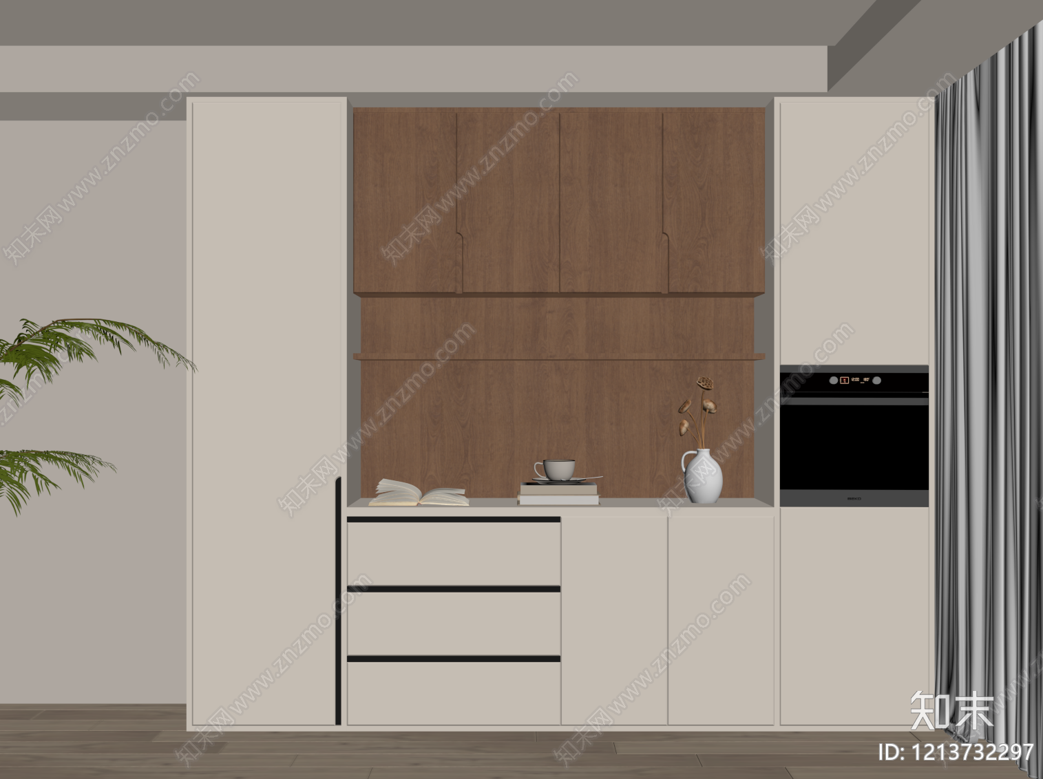奶油风酒柜SU模型下载【ID:1213732297】