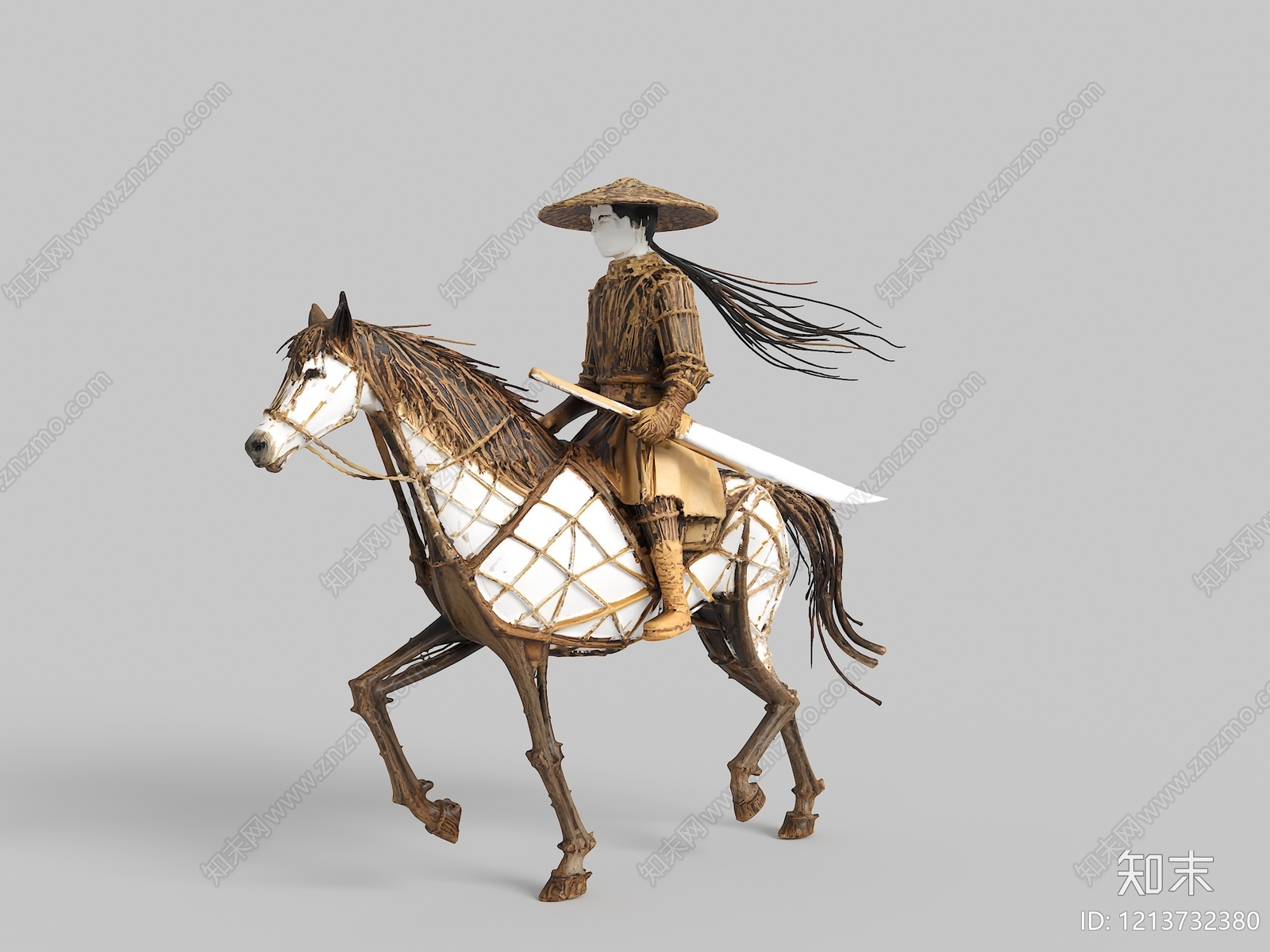 新中式雕塑摆件3D模型下载【ID:1213732380】