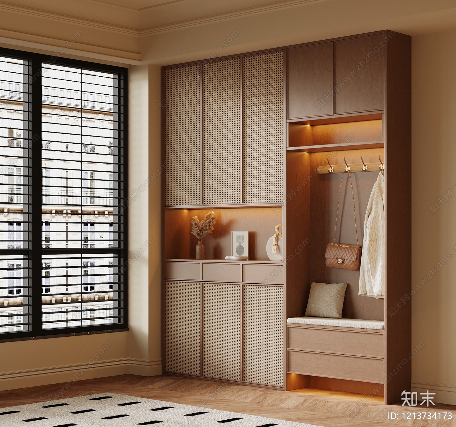现代鞋柜3D模型下载【ID:1213734173】