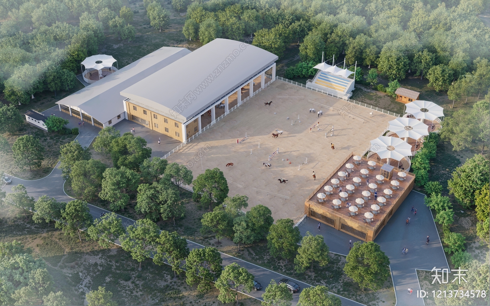 现代主义鸟瞰规划3D模型下载【ID:1213734578】