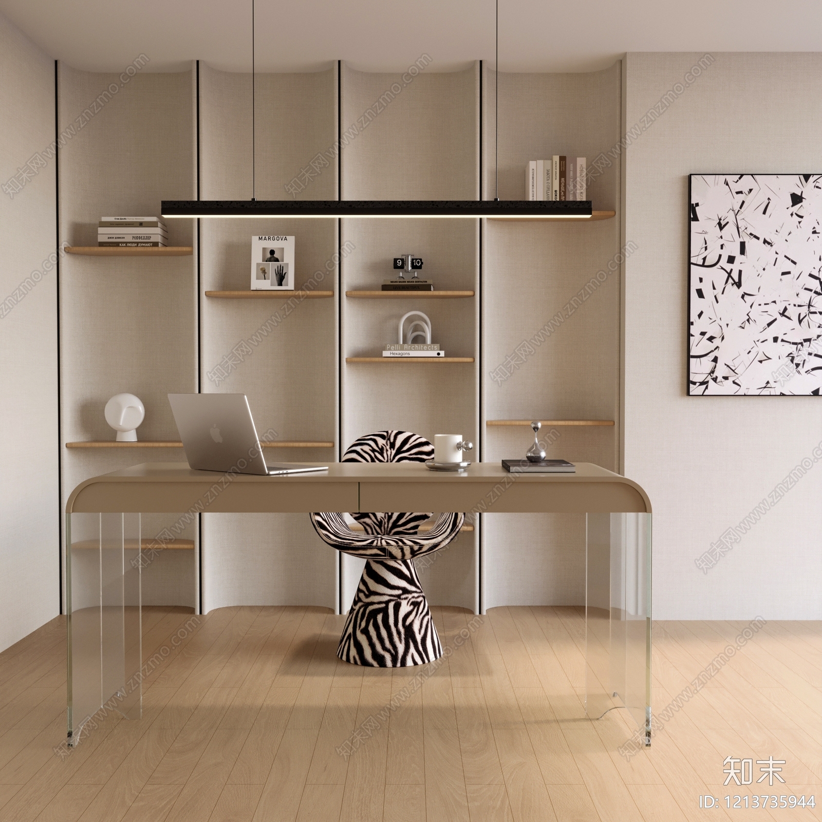 现代书房3D模型下载【ID:1213735944】