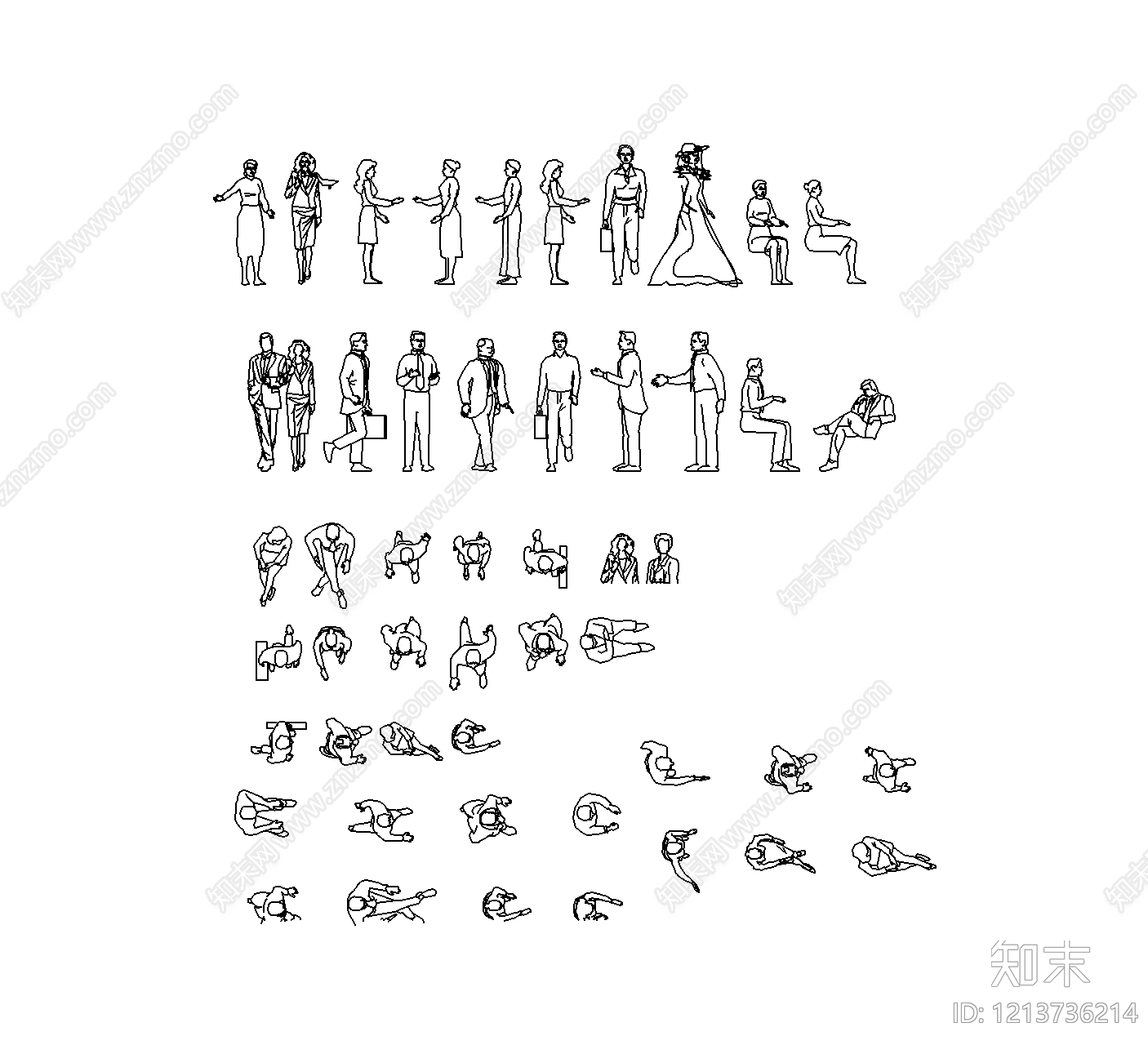 现代简约人物cad施工图下载【ID:1213736214】