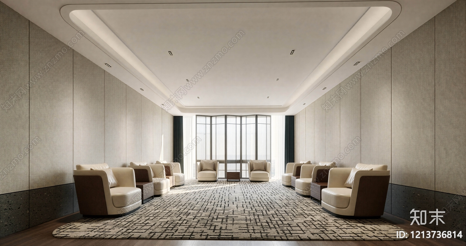 现代简约接待室SU模型下载【ID:1213736814】