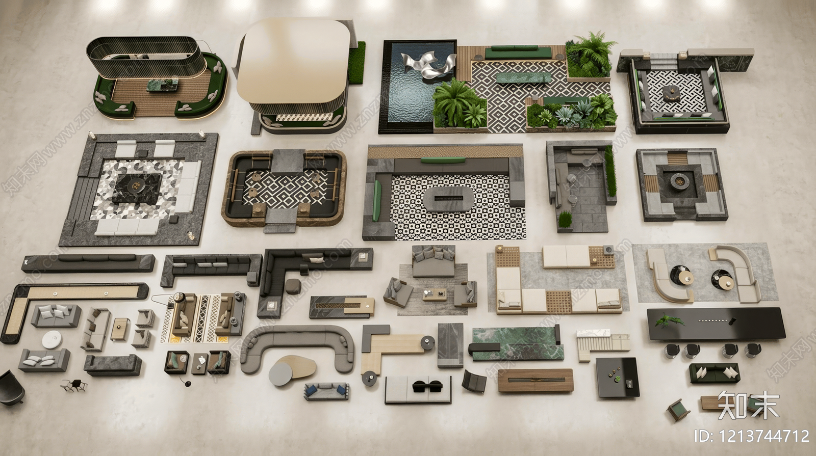 现代轻奢家具展厅SU模型下载【ID:1213744712】