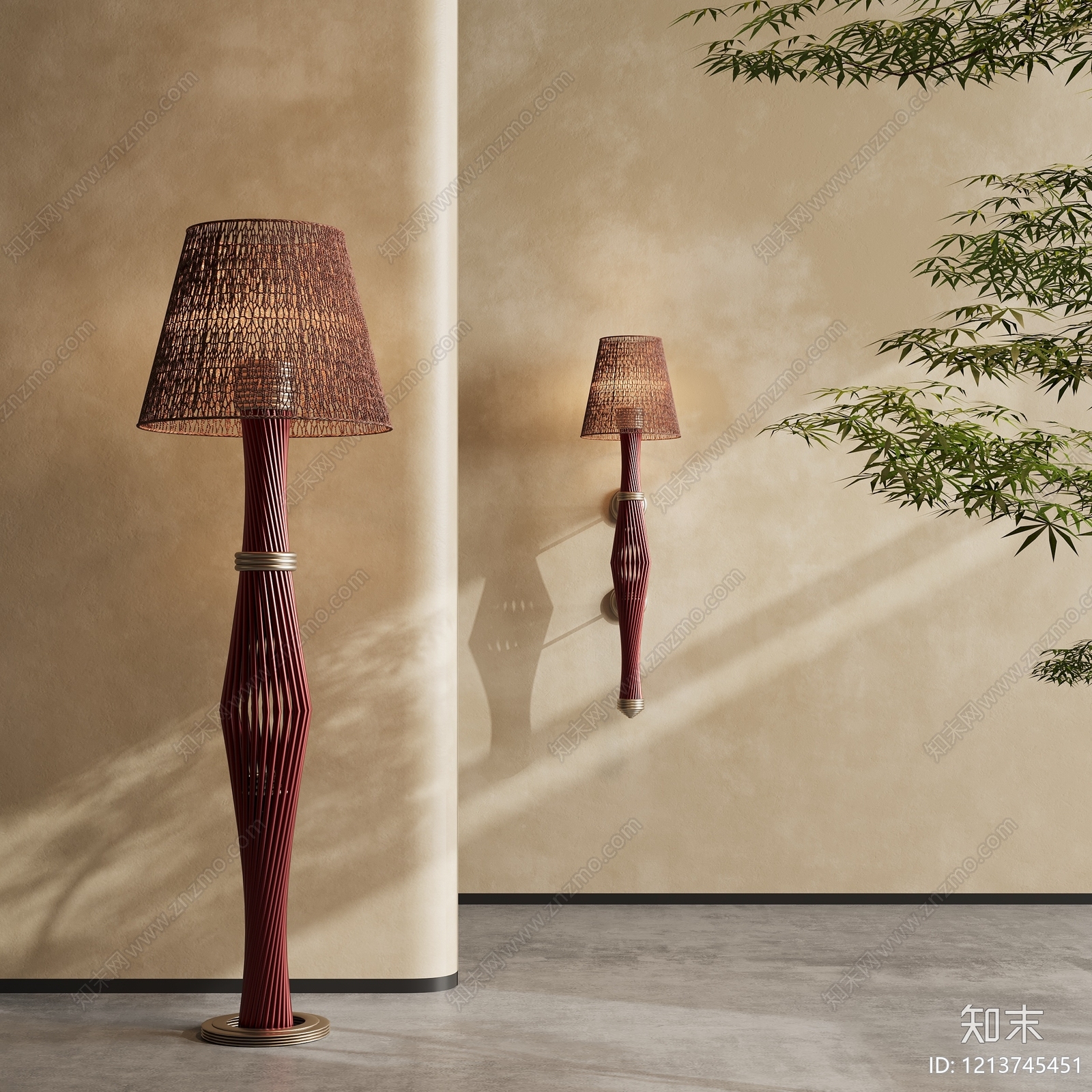 新中式灯具组合3D模型下载【ID:1213745451】