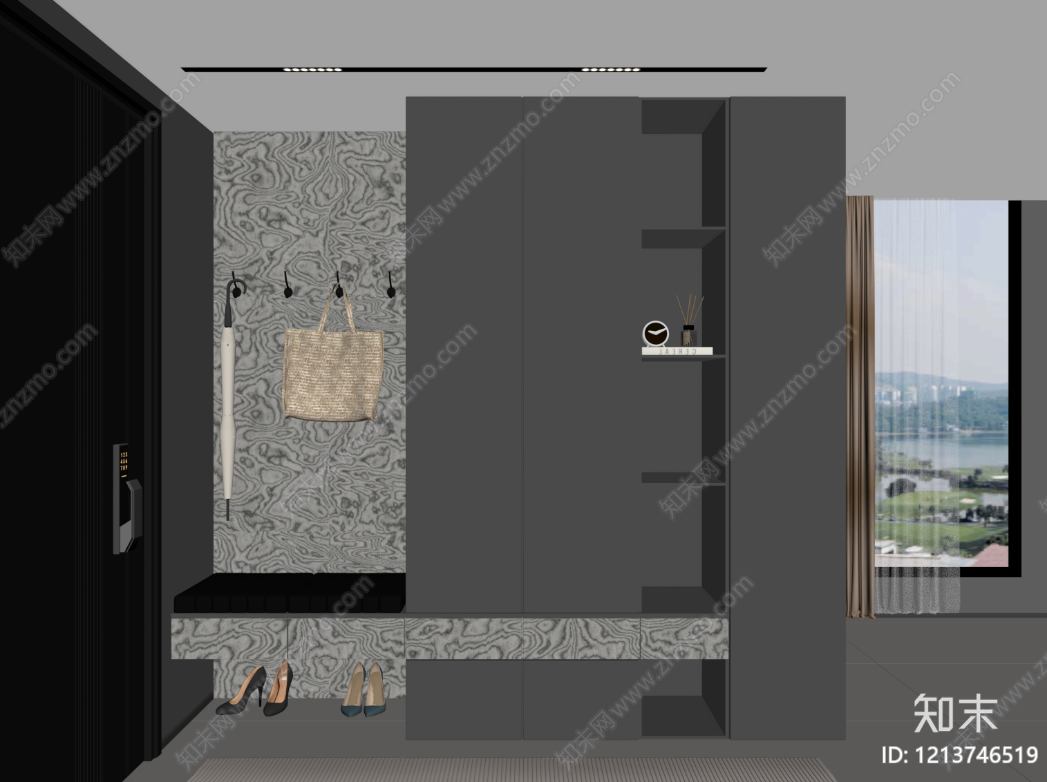 现代极简玄关SU模型下载【ID:1213746519】