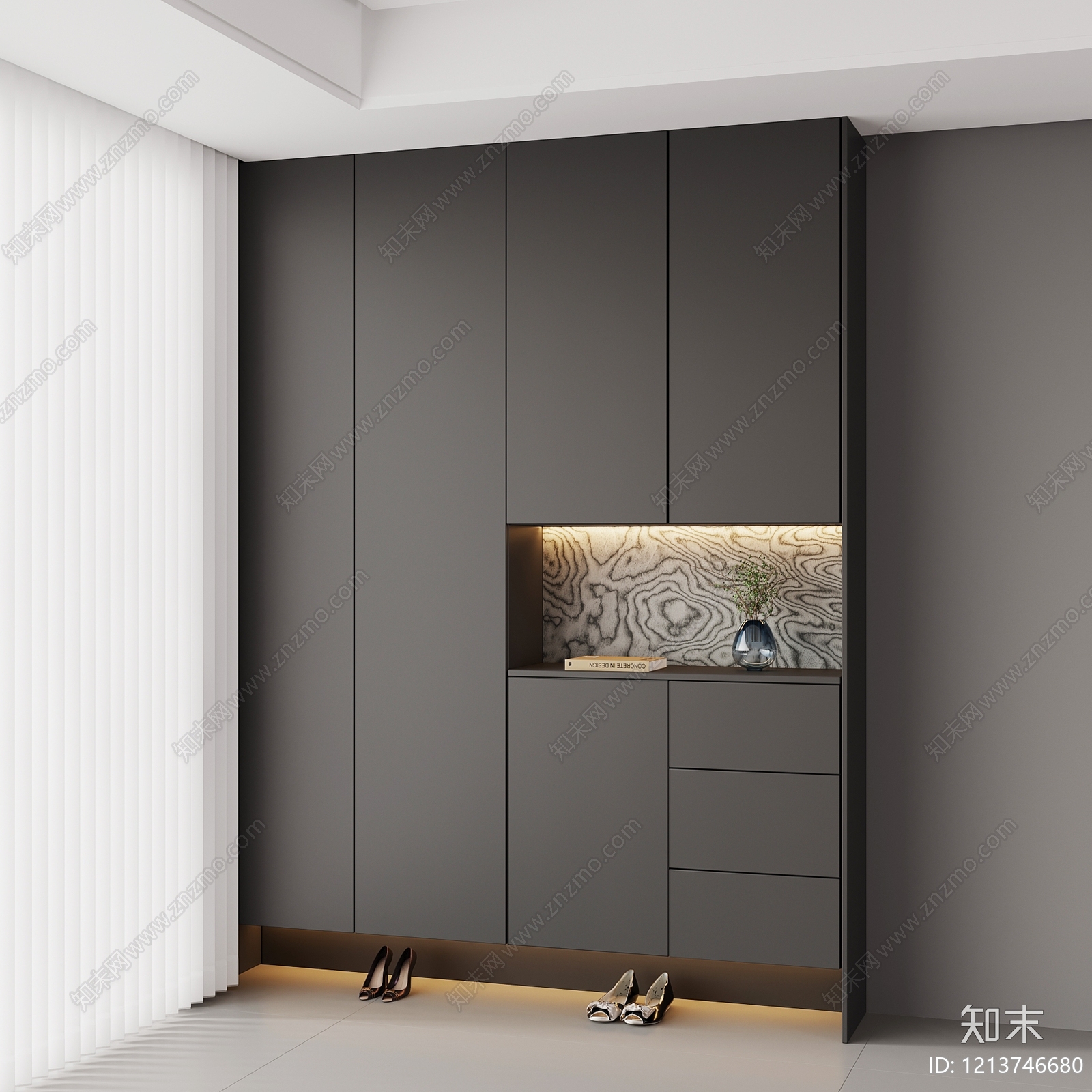 现代鞋柜3D模型下载【ID:1213746680】