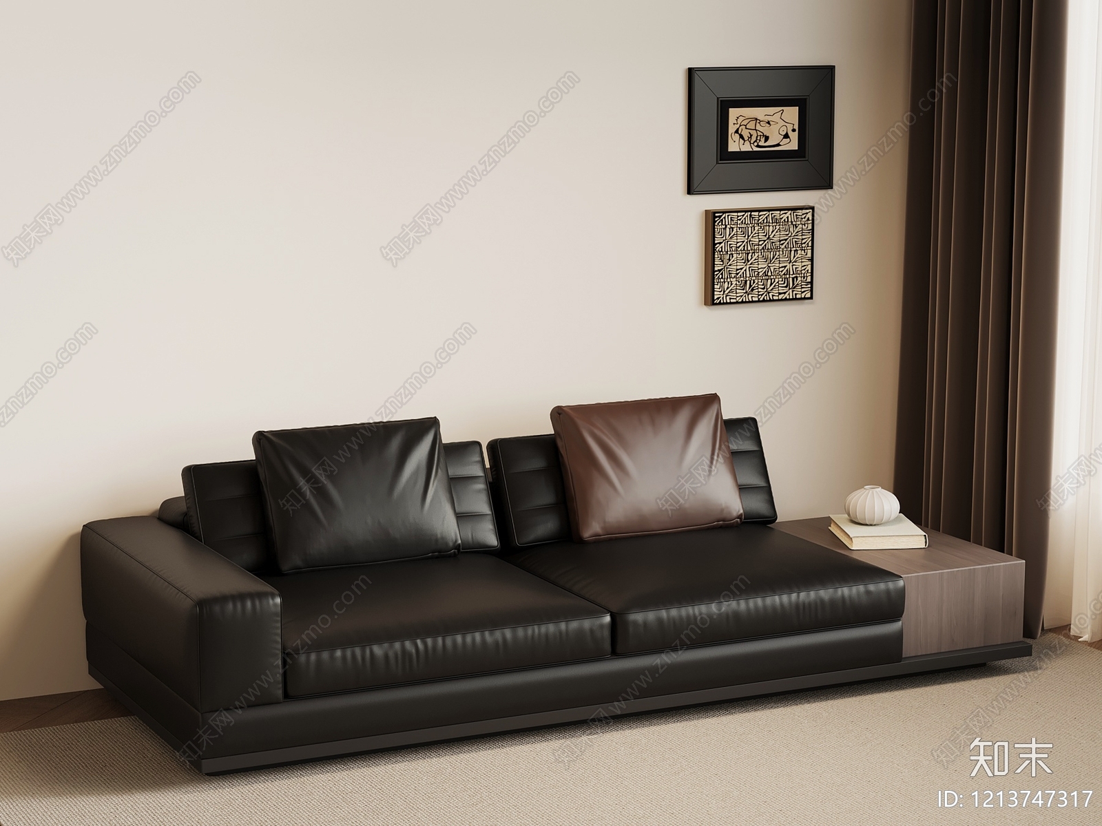 现代简约双人沙发3D模型下载【ID:1213747317】